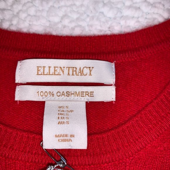 NWT Ellen Tracy 100% Cashmere Crewneck Sweater Sz Small - Picture 2 of 4